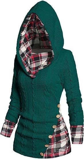 Women's Ribbed Hooded Sweatshirt Long Sleeve Pullover Casual Streetwear Hoodie With Geometric Pattern_ecoleips.com