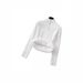 Women's Versatile High Neck Zip up Knit Base Layer Top Fleece Lined Thickened for Autumn Winter Layering with Sweaters_ecoleips.com