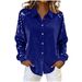 K Ladies' Sequined Sleeve Patchwork Long Sleeved Velvet Loose Shirt Top_ecoleips.com
