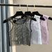 Crystal Mesh Halter Top – Rhinestone Embellished Cropped Bustier, Shiny Waist-Cut Lace-Up Sexy Blouse (White, Black, Pink, Light Blue)_ecoleips.com