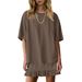 Women's Short Sleeve T-Shirt And Shorts Set Summer Casual Comfort Round Neck Two Piece Outfit Soft Breathable Fabric_ecoleips.com