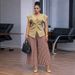 Women's Summer Elegant Solid Color Pleated Irregular Vest Top And Wide Leg Pants Set American Style_ecoleips.com