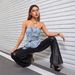 Women's Clothing Ins Sexy Backless Hot Girl Tube Top Denim Top_ecoleips.com