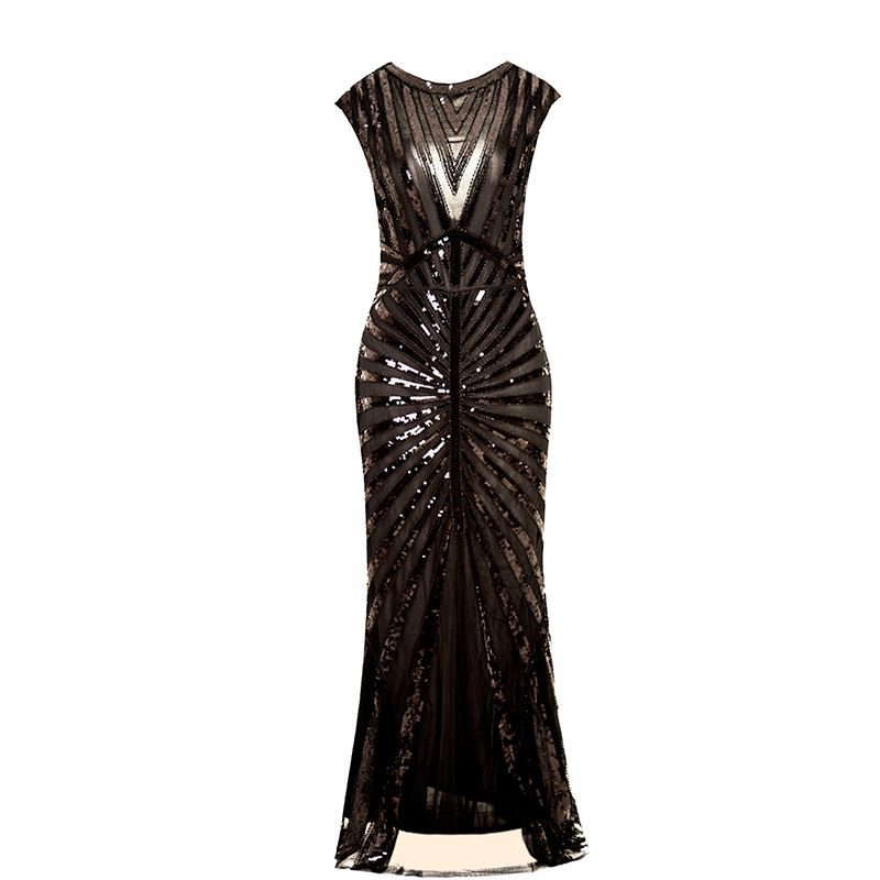 Women's Clothing Sequined Fishtail Hem Long Slim Dress For Evening Party Annual Meeting High End Banquet Cocktail Dress_ecoleips.com