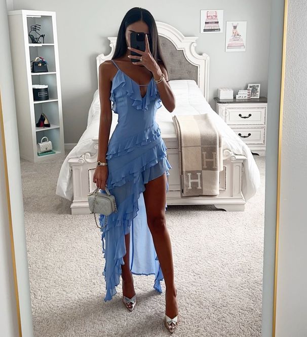 Women's clothing trade independent station new sexy suspender irregular color dress_ecoleips.com