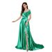 Women's Clothing V Neck Elegant Tail One Line Collar Long Slit Long Banquet Dress Skirt_ecoleips.com
