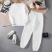 Women's Urban Round Neck Fleece Set Letter Print Casual Long Sleeve Autumn Winter New_ecoleips.com