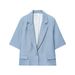 Women's Elegant Blazer And High-Waisted Straight-Leg Pants Set with Shoulder Pads Loose Fit Office Casual Outfit_ecoleips.com