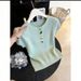 Trendy Women's Color Blocked Short Sleeved Sweater Slimming Duffle Top Knitwear For Summer New Style_ecoleips.com