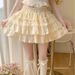 White Lace Cake Style Tutu Skirt High Waisted Slimming Anti Exposure a Line Short Skirt for Women Ballet Style_ecoleips.com