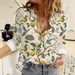 Spring Autumn Women's New Animal And Plant Print Shirt, Lightweight, Comfortable, Breathable, Casual Long-sleeve Shirt_ecoleips.com