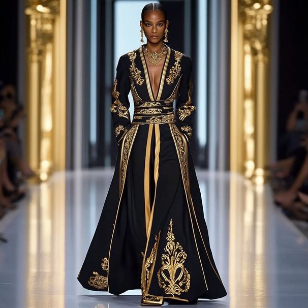 Women's Retro Court Dress Printed Middle Eastern Style Muslim Fashion_ecoleips.com