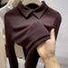 Black, Slimming-Decorative Derong Long-Sleeved Base Shirt Perfect For Autumn/Winter Wear As An Inner Layer With A Fitt_ecoleips.com