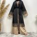 Verve Muslim Tassel Lace Patchwork Fashion Long Dress Women's Zipper Cardigan Tie Robe 1505_ecoleips.com
