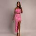 Women's Floral Print Halter Top And High-Low Skirt Set Summer Beach Cover up Outfit Casual Elegant Ensemble_ecoleips.com
