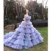 Evening High-End Studio New Colorful Tulle Wedding Outdoor Tail Cake Internet Celebrity Forest Style Travel Photography_ecoleips.com