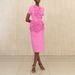 K Elegant Wind Ensemble New Irregular 3D Flower Top Glamorous Bodycon Skirt For Women_ecoleips.com