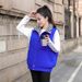 Women's fashion loose checkerboard cotton-padded vest vest vest jacket_ecoleips.com