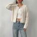 Style Knitted Cardigan For Women Metal Buckle Short Round Neck Soft Cozy Sweater Jacket Autumn Winter New_ecoleips.com