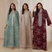 plus Size Women's Embroidered Sequined Long Robe with Tassel Dress NC181 Cross Border Muslim Fashion Clothing_ecoleips.com