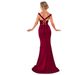 Women's Clothing Sexy Solid Color Lace Up Backless Slit Suspender Dress Long Skirt_ecoleips.com