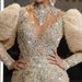 2026 European And American New V-neck Feather Princess Dress, Gold-dusted Long Mesh Evening Gown_ecoleips.com
