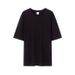 White Bear Women's Round Neck T-Shirt European Style Oversized Loose Fit Half Sleeve Mid-Length Top For Summer_ecoleips.com
