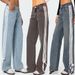 2025 European and American style cross border new fashion loose side pull wide leg women's jeans female 702_ecoleips.com