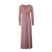 AD996 French V-neck Knitted Women, Autumn Winter 2026 New Style, Elegant, Slim-fit, Pure And Sexy Long Dress For Women_ecoleips.com