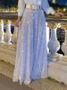 Women's Clothing Long Sleeved Elegant Waist Slimming Deep V Neck Wide Leg Pants Suit Does Not Include A Belt_ecoleips.com