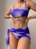 Tie-Dye Bikini Set With Sheer Mesh Cover-Up – Sexy High-Waisted Swimwear For Women (S/M/L/XL, Vibrant Colors)_ecoleips.com