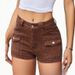 Summer New Denim Stretch Women's Multi-pocket Denim Shorts_ecoleips.com