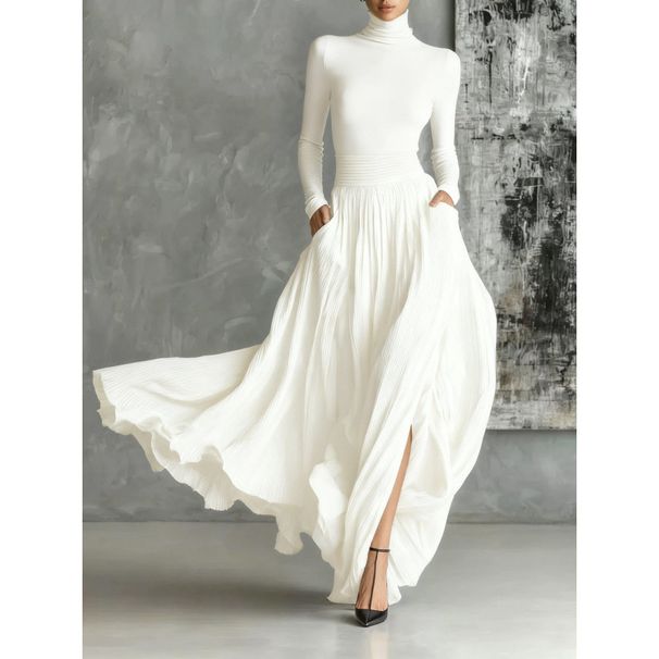 Elegant French Retro Style Slim Fit Women's Dress Set - Soft & Luxurious Minimalist Outfit_ecoleips.com