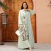 Elegant Embroidered Muslim Dress With Lace Applique & Sequins - Long Sleeve Maxi Abaya For Women (Available In Beige, Green, Blue, S-XXL)_ecoleips.com