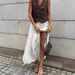 New Korean Style Solid Color Women's Midi Skirt Flowy Tiered Ruffle Skirt With A-Line Hem - Casual Elegant Spring Outfit_ecoleips.com