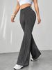 K New Fashionable Retro Thousand Bird Grid High Waist Slim Fit Floor Dragging Casual Micro Pull Up Pants_ecoleips.com
