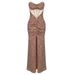 Women's Clothing New Style Tube Top Hollow Sexy Pleated Design Sequined Skirt Hip Wrapped Front Slit High End Fashion Dress Skirt For Women_ecoleips.com
