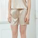 Womens Pajama Shorts Pj Bottoms 19mm 93% Mulberry Silk Boxer Sleep Lounge Short Sleepwear Elastic Waist L-6XL_ecoleips.com