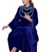 Women's Clothing Saudi Arabia Abaya Robe Velvet Zipper Green Water Drop Diamond Middle Eastern Dress_ecoleips.com