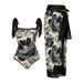 Women's Clothing One Piece Conservative Belly Covering Holiday Beach Hot Spring Short Sleeved Swimsuit Bikini Retro Bikini_ecoleips.com