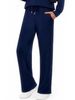 Women's Fleece Lined Sweatpants Loose Straight Leg Casual Solid Color Autumn Winter Comfortable plus Size Trousers_ecoleips.com