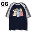 2026 Popular Color-blocked Three-stripe Pure Cotton Women's T-shirt, Korean Style Versatile Round-neck_ecoleips.com