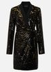 Women's Clothing Fashion Sexy Sparkling Long Sleeved Slim Waist Short Skirt_ecoleips.com