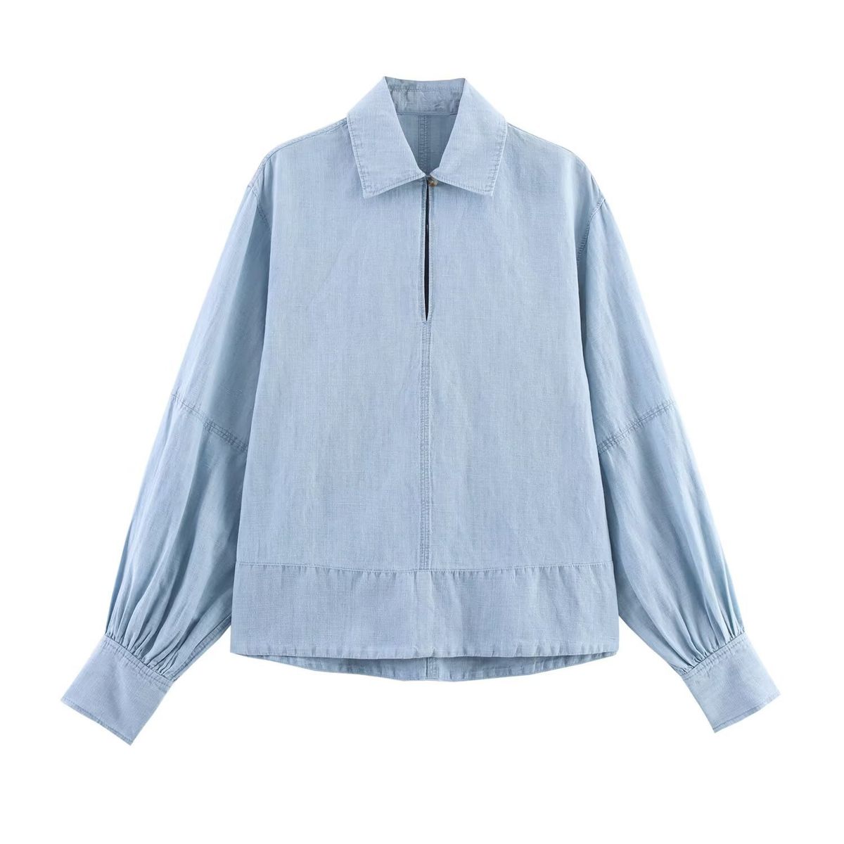 Women's Denim Long Sleeve Shirt Top – Stylish & Comfortable Casual Blouse For Women, Urban Fashion, Button-Down Design, Xs/S/M/L_ecoleips.com