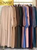 Hot Selle Simple Style Moroccan Dresses Kaftan Turkey Solid Color Gulf Abayas Islamic Women Long Dress Muslim Saudi Robe Ramadan_ecoleips.com
