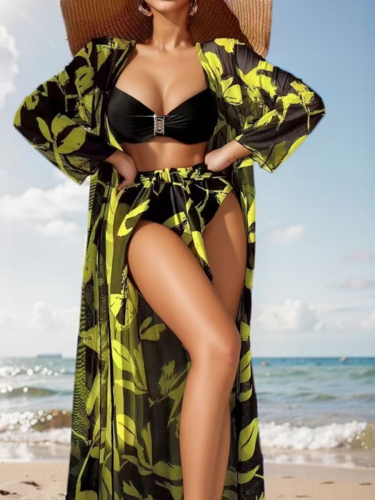 Women's Clothing Bikini High Waist Long Gown Split Bikini Swimsuit_ecoleips.com