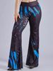 Aria Basics European And Cross-border Women's Halloween American Flag Print Bell-bottom Thin Material, Slimming Long Pants, In Stock_ecoleips.com