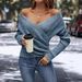 In-stock European And American Cross-border Independent Site Best-selling V-neck Long-sleeve Cross-over_ecoleips.com