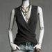 Voya Women's Fashion Temperament, Slim Fit, V-neck Pullover, Cross Irregular Knitted Vest, Multiple Colors To Choose From_ecoleips.com