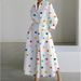 plus Size Commuter Fashion Polo Collar Nine Sleeve Loose Skirt Dress Good Cross Border Foreign Trade 2024 Hot Selling_ecoleips.com